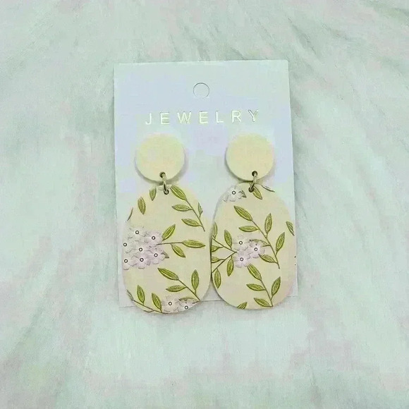 Pink Cherry Blossom Acrylic Earrings - Picture 3 of 3